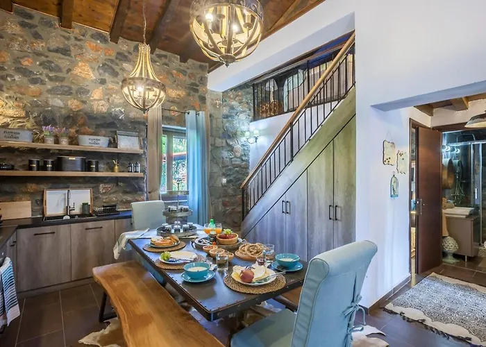 Dandy Palios Agios Athanasios - Attic - Fireplace - Village Square Alpesi faház Paleósz Ájosz Athanásziosz